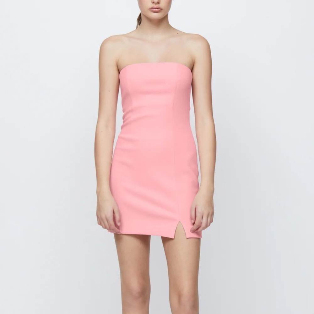 Bec & Bridge Strapless Dress Womens Size 4 Guava Pink Karina Split Mini NWT